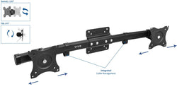 Item Number: 641020645996 - VIVO Dual VESA Bracket Adapter, Horizontal Assembly Mount for 2 Monitor Screens up to 27 inches, MOUNT-VW02A